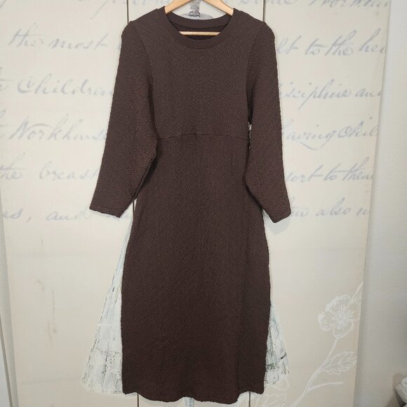 NWT Free People Gabby Seamless Midi Dress Size M/L Coconut Shell $198 - Picture 2 of 9